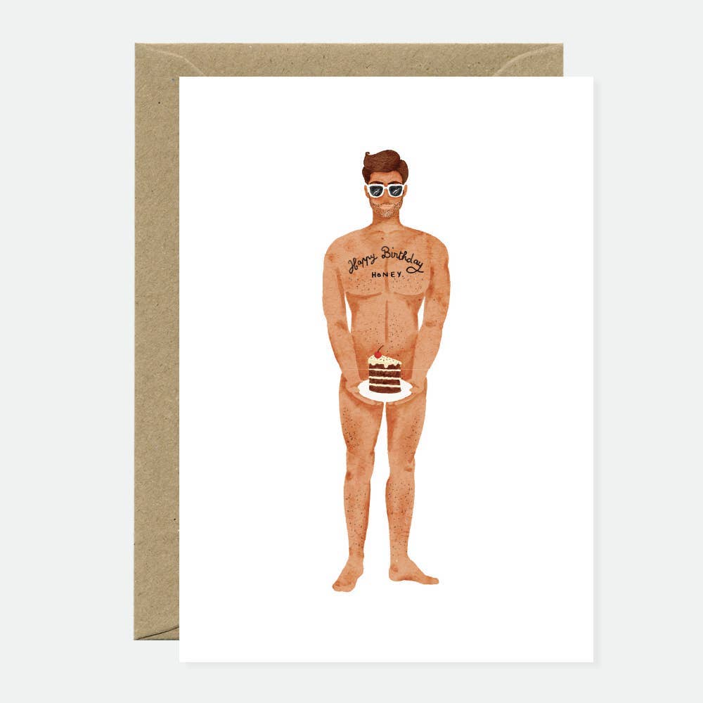 ALL THE WAYS TO SAY - Europe - Guy with a cake - Greeting card
