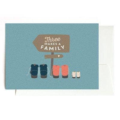 Greeting card - 3 makes a family