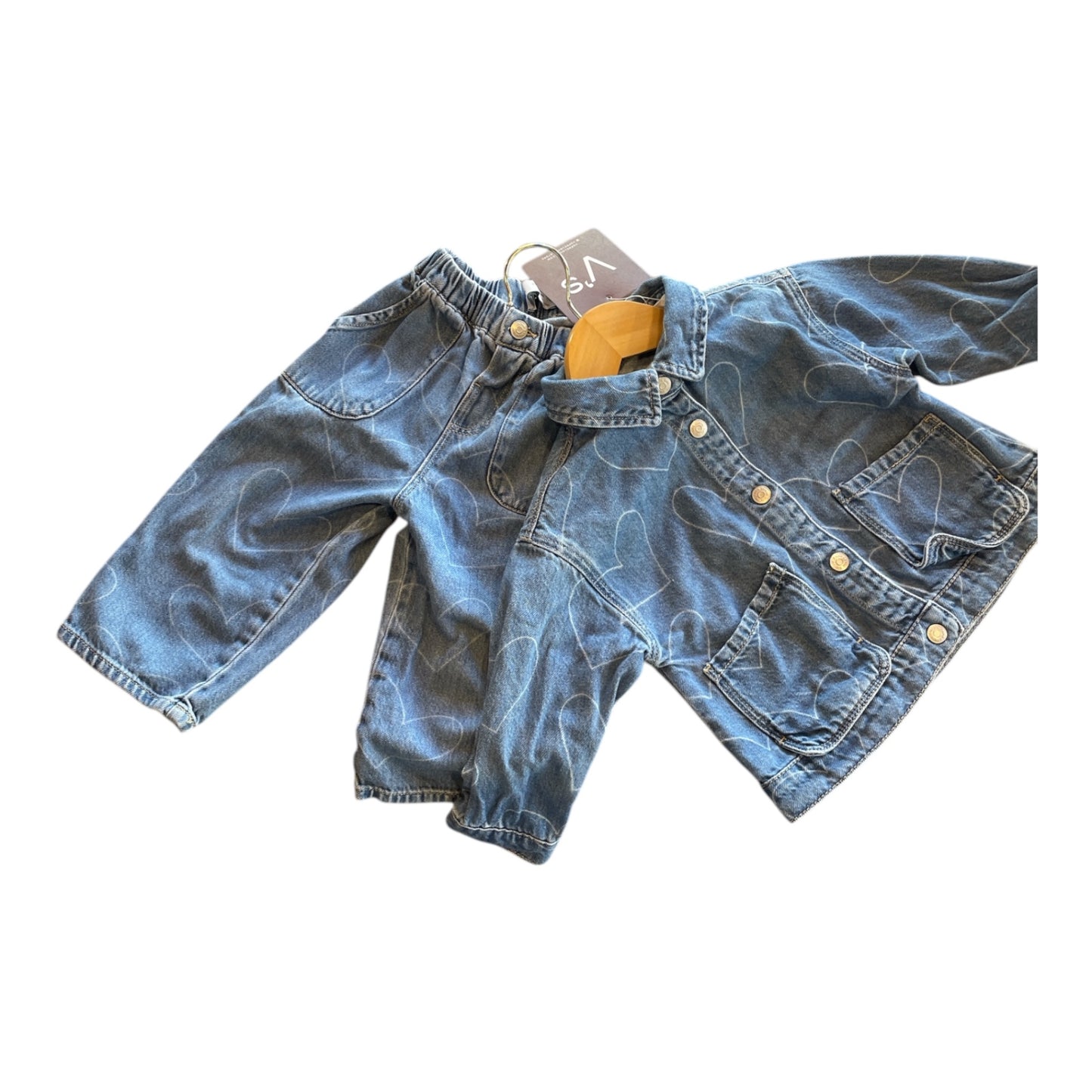 Zara Denim Jacket and Pants Set 92 Very Good
