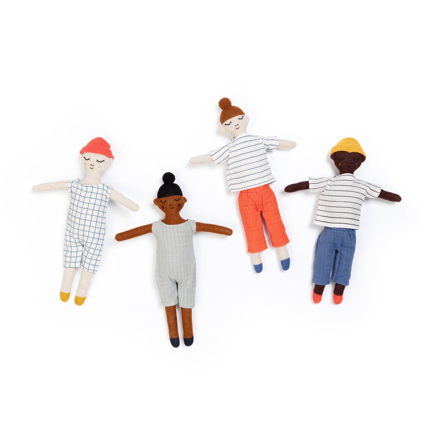 Cotton Knit Stuffed Soft Toy Doll: Buddy Cobalt