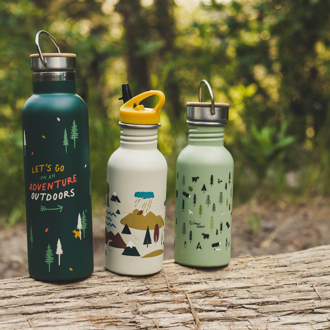 Stainless steel children's bottle - TINY WORLD- outdoor love