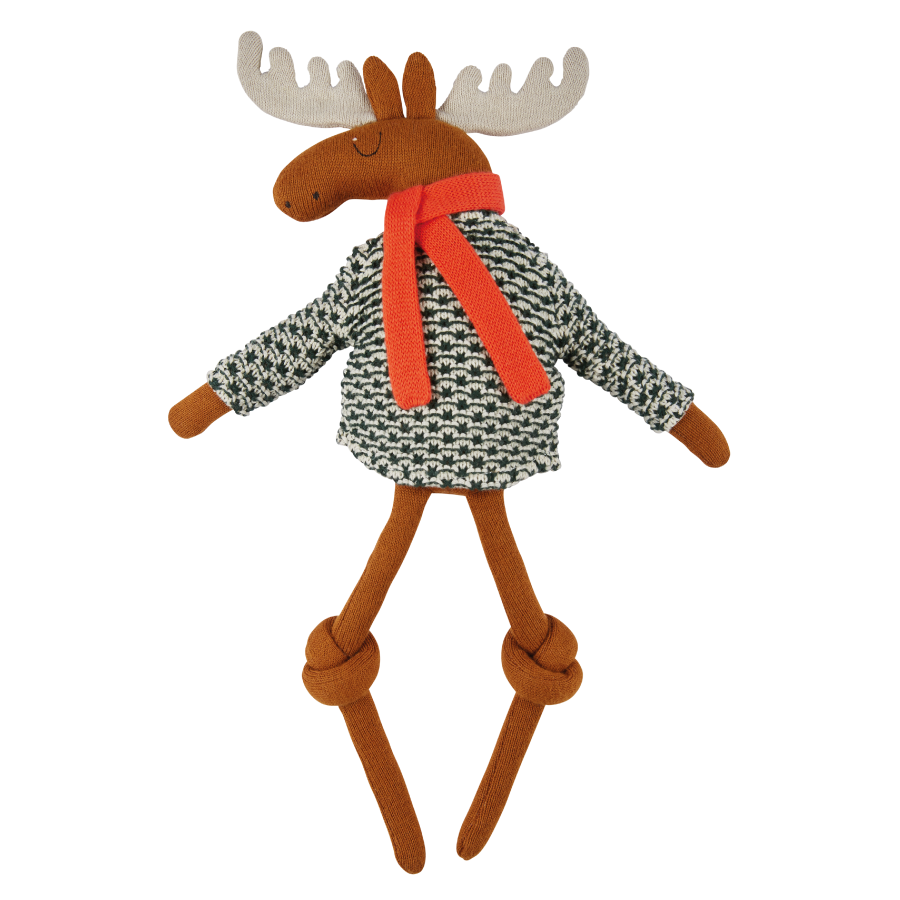 Cotton Knit Soft Toy Stuffed Animal Ragdoll - Moose