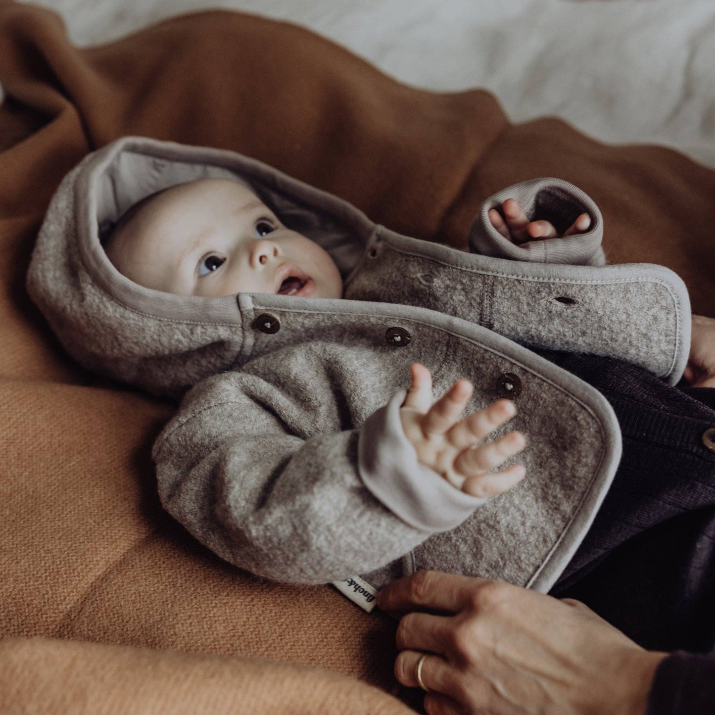 Finch & Fable - Wool Hooded Jacket - Sand: 12-18 months