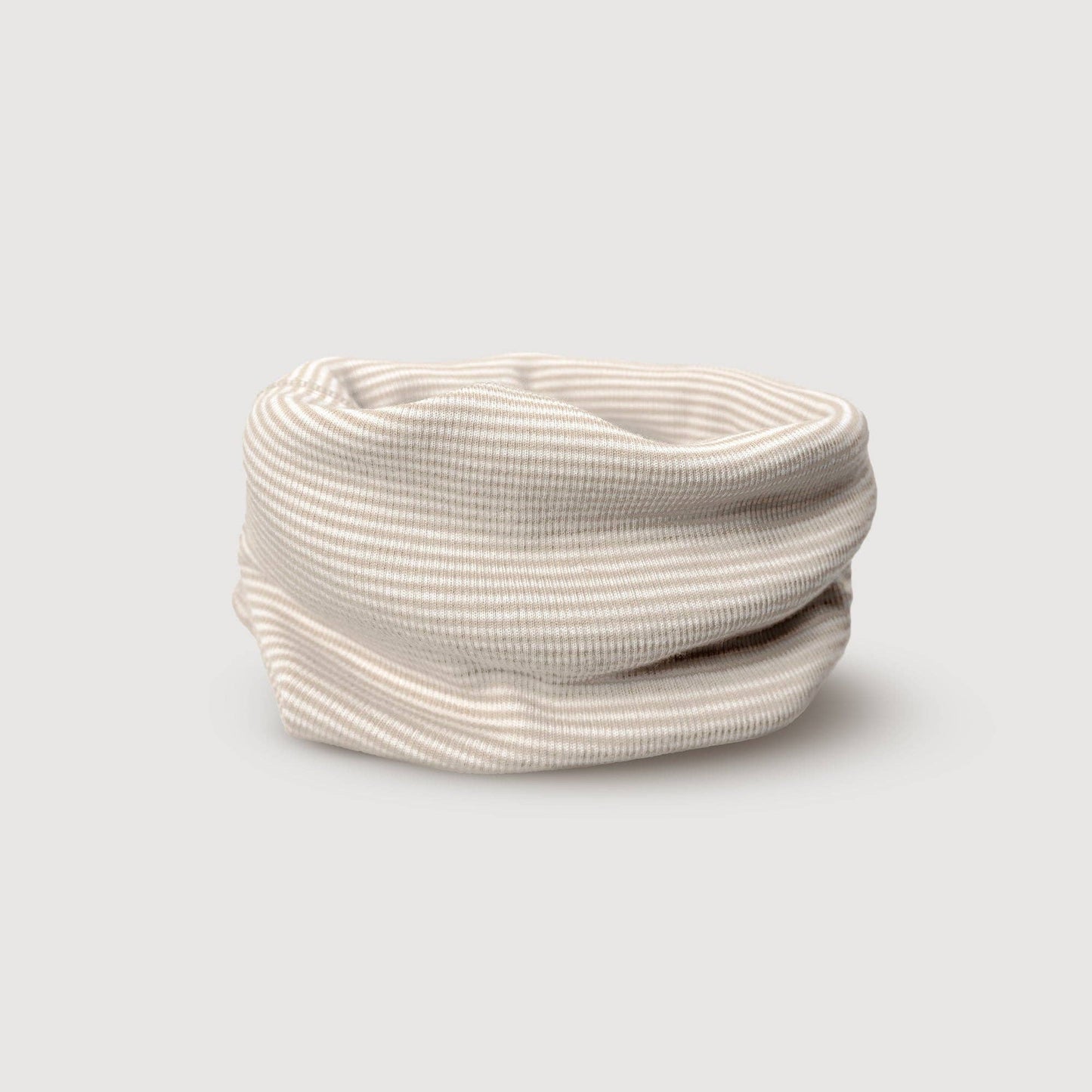 Finch & Fable - Wool Rib Infinity Scarf - Oat Stripe: 1-3 years