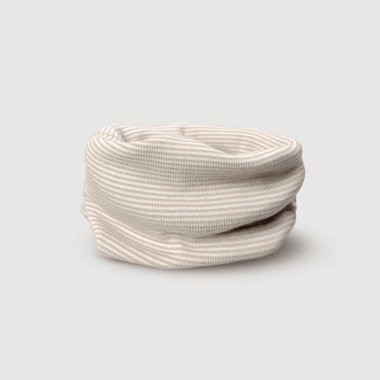 Finch & Fable - Wool Rib Infinity Scarf - Oat Stripe: 1-3 years