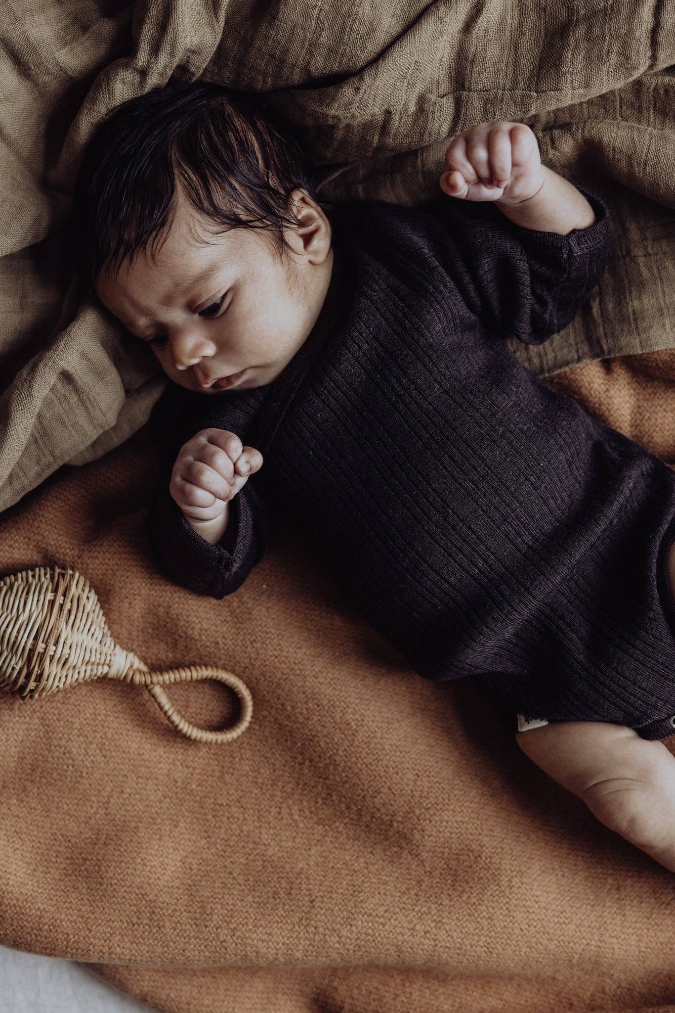 Finch & Fable - Wool Rib L/S Bodysuit - Storm: 0-3 months