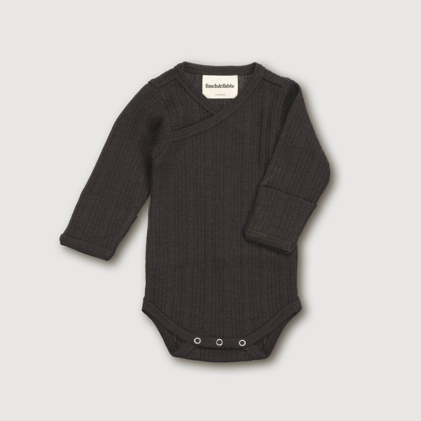 Finch & Fable - Wool Rib L/S Bodysuit - Storm: 0-3 months