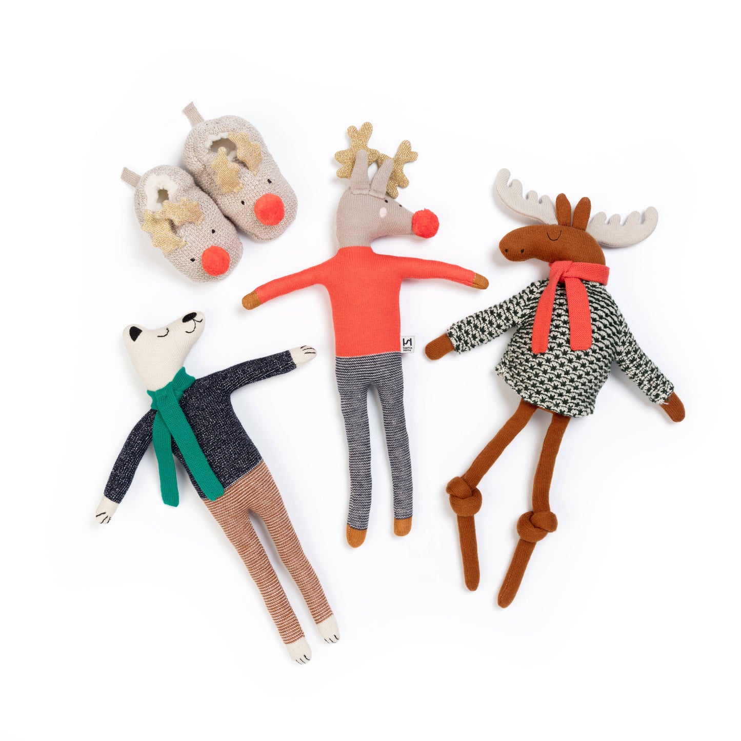 Cotton Knit Soft Toy Stuffed Animal Ragdoll - Moose