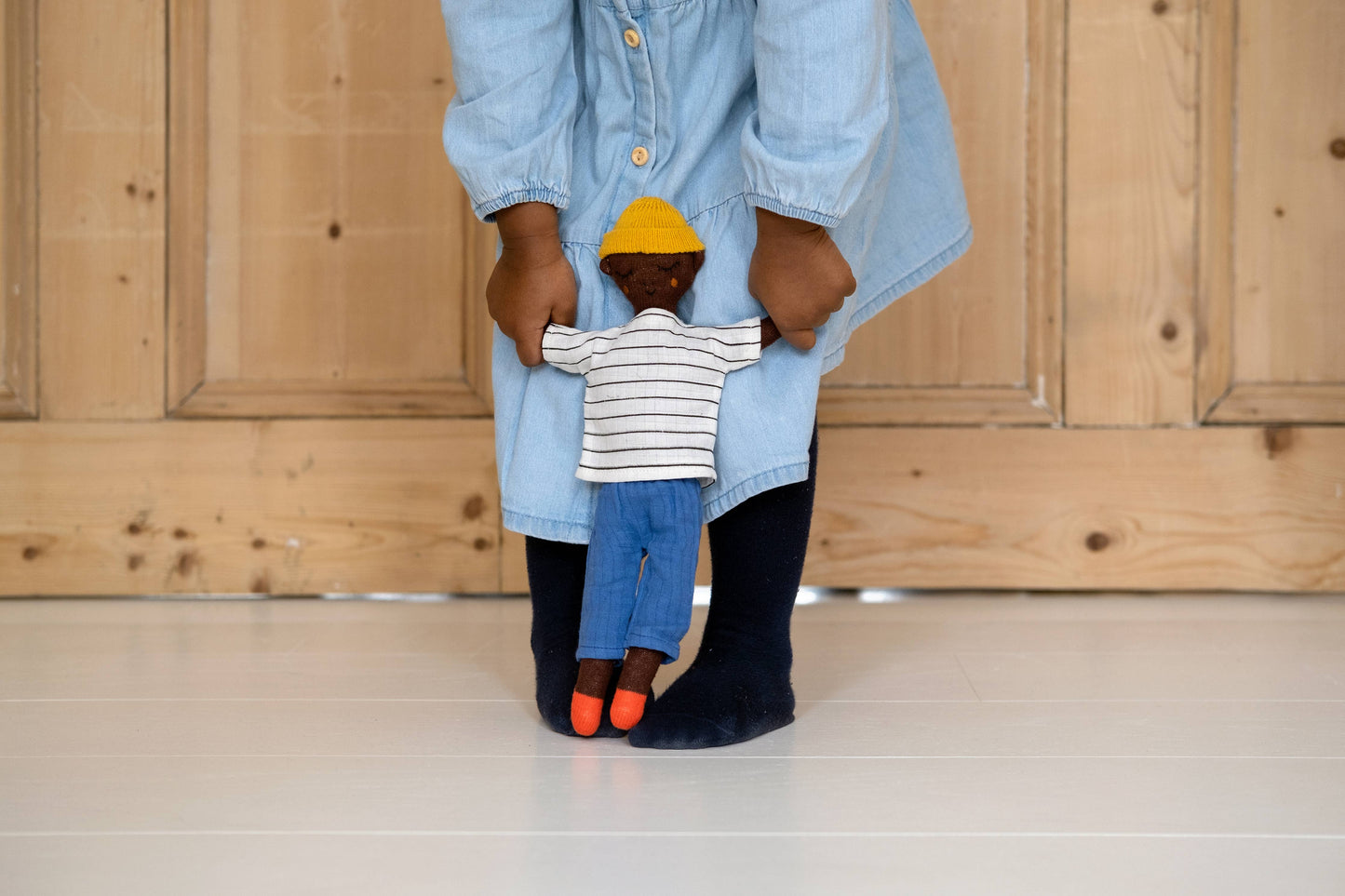 Cotton Knit Stuffed Soft Toy Doll: Buddy Cobalt