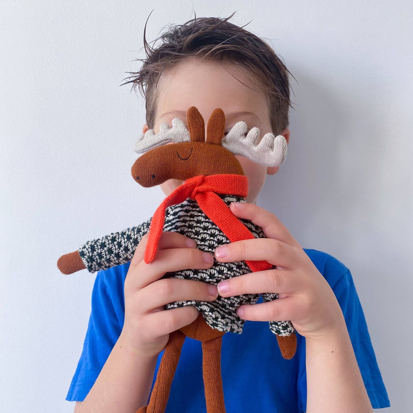 Cotton Knit Soft Toy Stuffed Animal Ragdoll - Moose