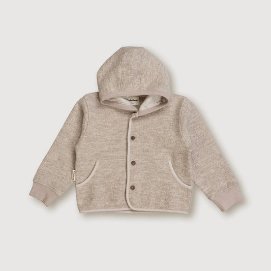 Finch & Fable - Wool Hooded Jacket - Sand: 3-6 months