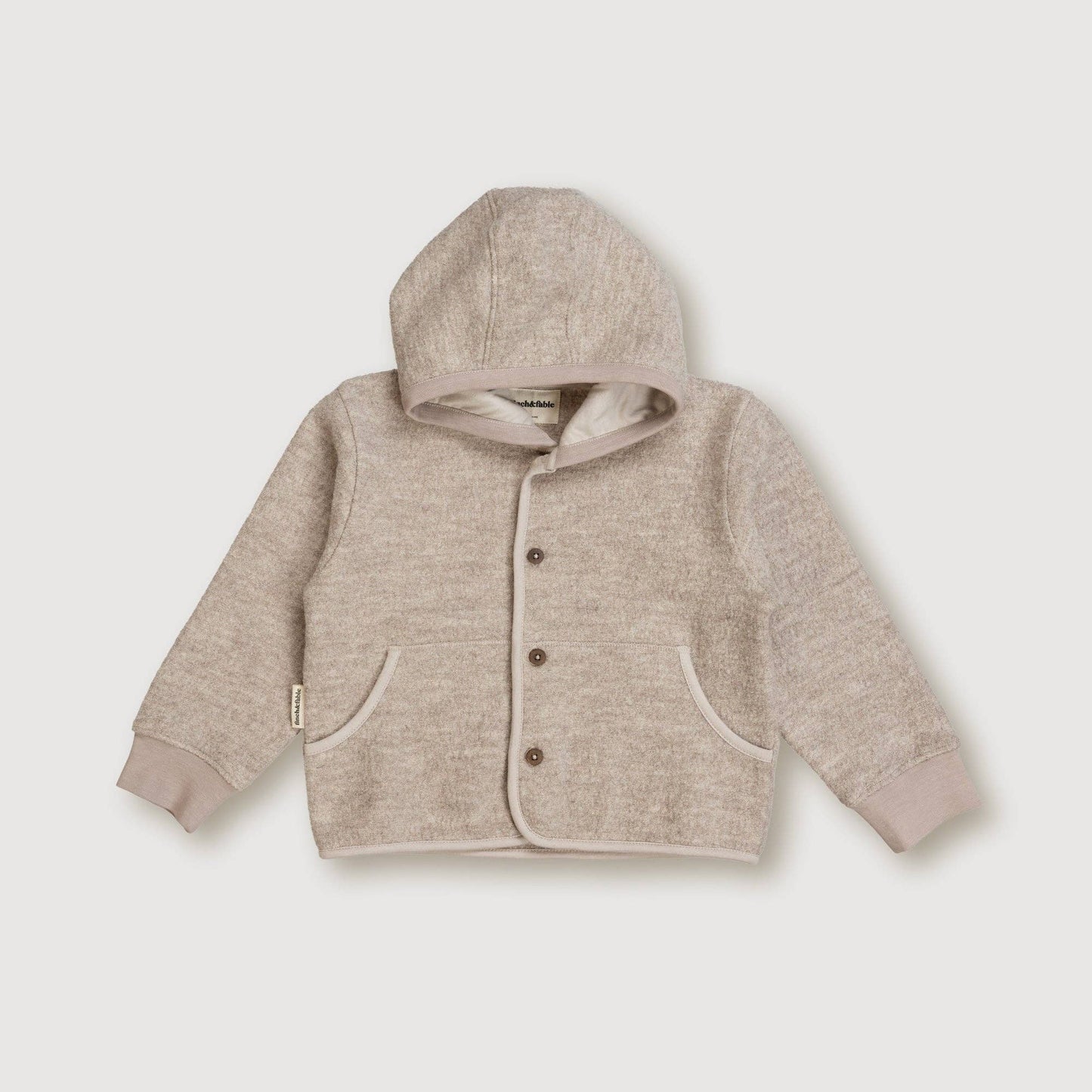Finch & Fable - Wool Hooded Jacket - Sand: 12-18 months