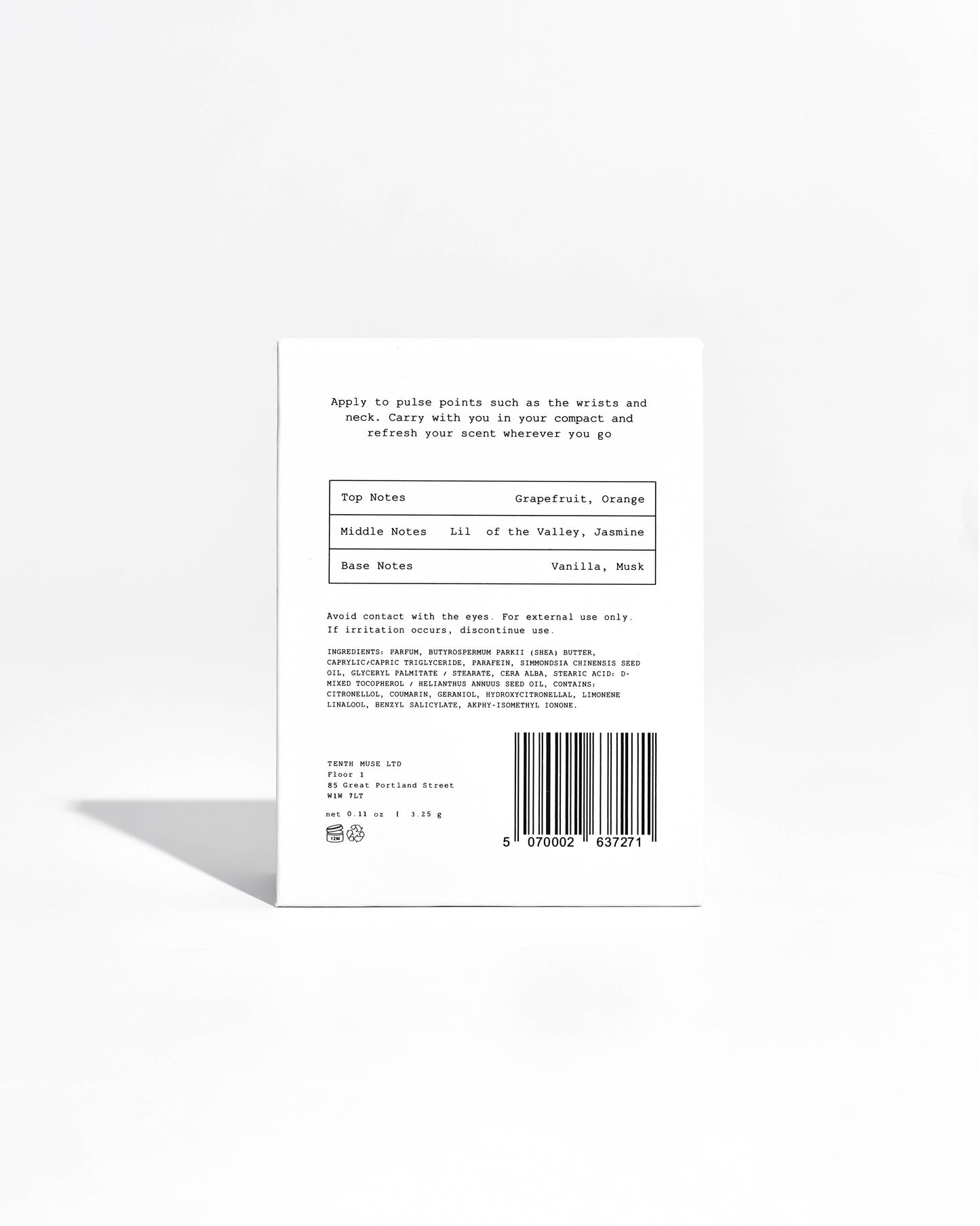 TENTH MUSE - CLEAN GIRL SOLID PERFUME BALM