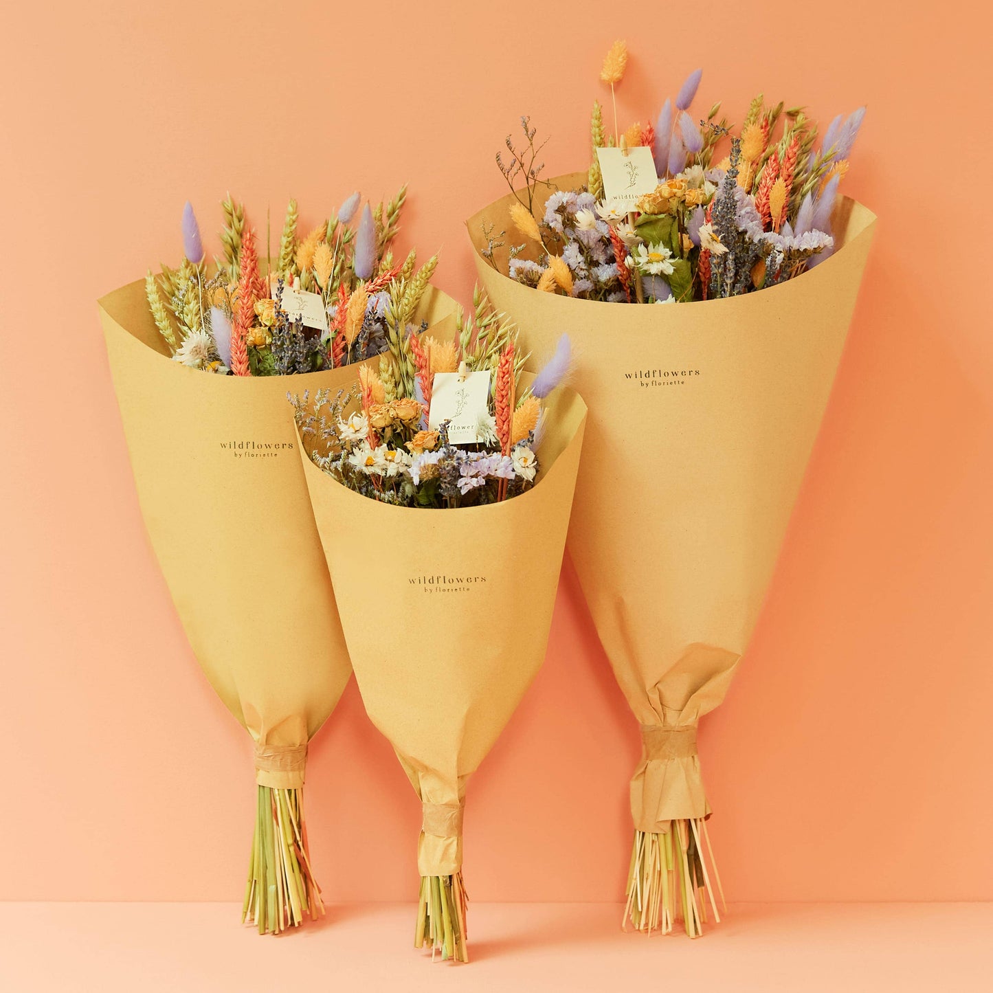 Wildflowers by Floriette - Dried Flowers - Field Bouquet Lavender Peach: Small