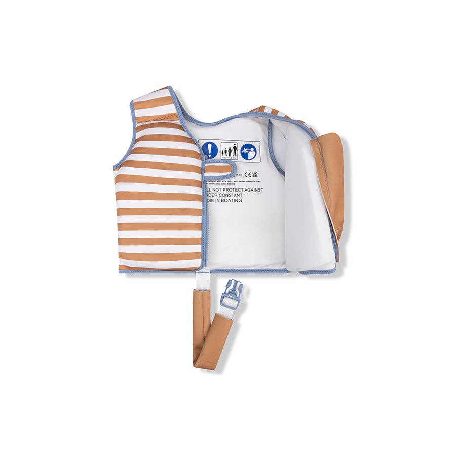 Swim Essentials - Swim Essentials | Bruin/Wit Gestreept Zwemvest 2-3 jaar: Bruin/Wit