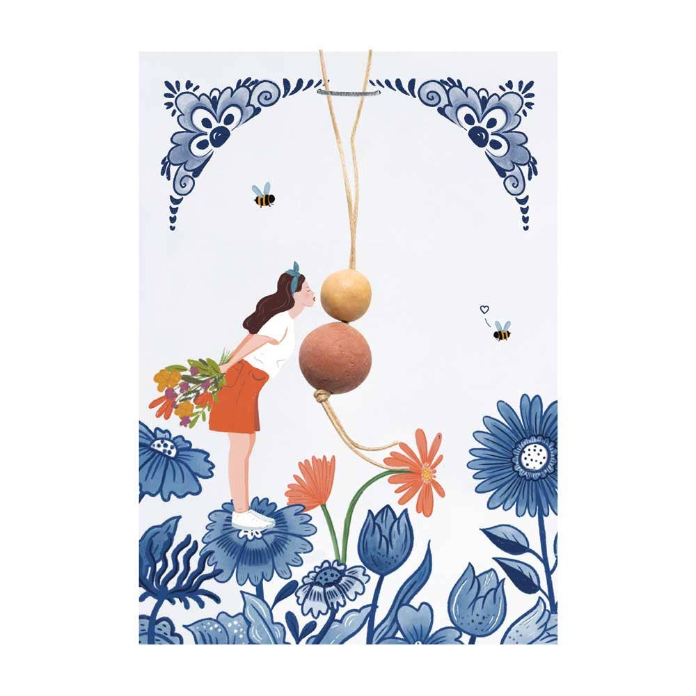 Blossombs - Organic Lucky Doll on Card - Delft Blue Kiss - 2 Seed Bombs