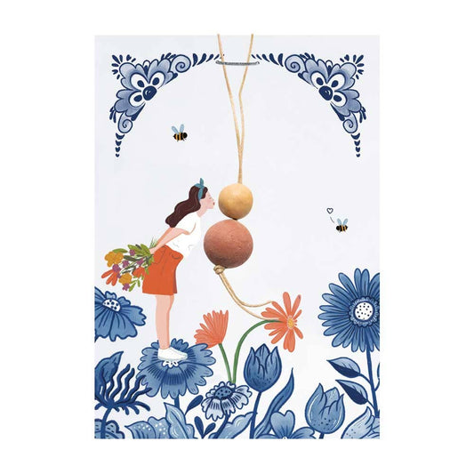 Blossombs - Organic Lucky Doll on Card - Delft Blue Kiss - 2 Seed Bombs