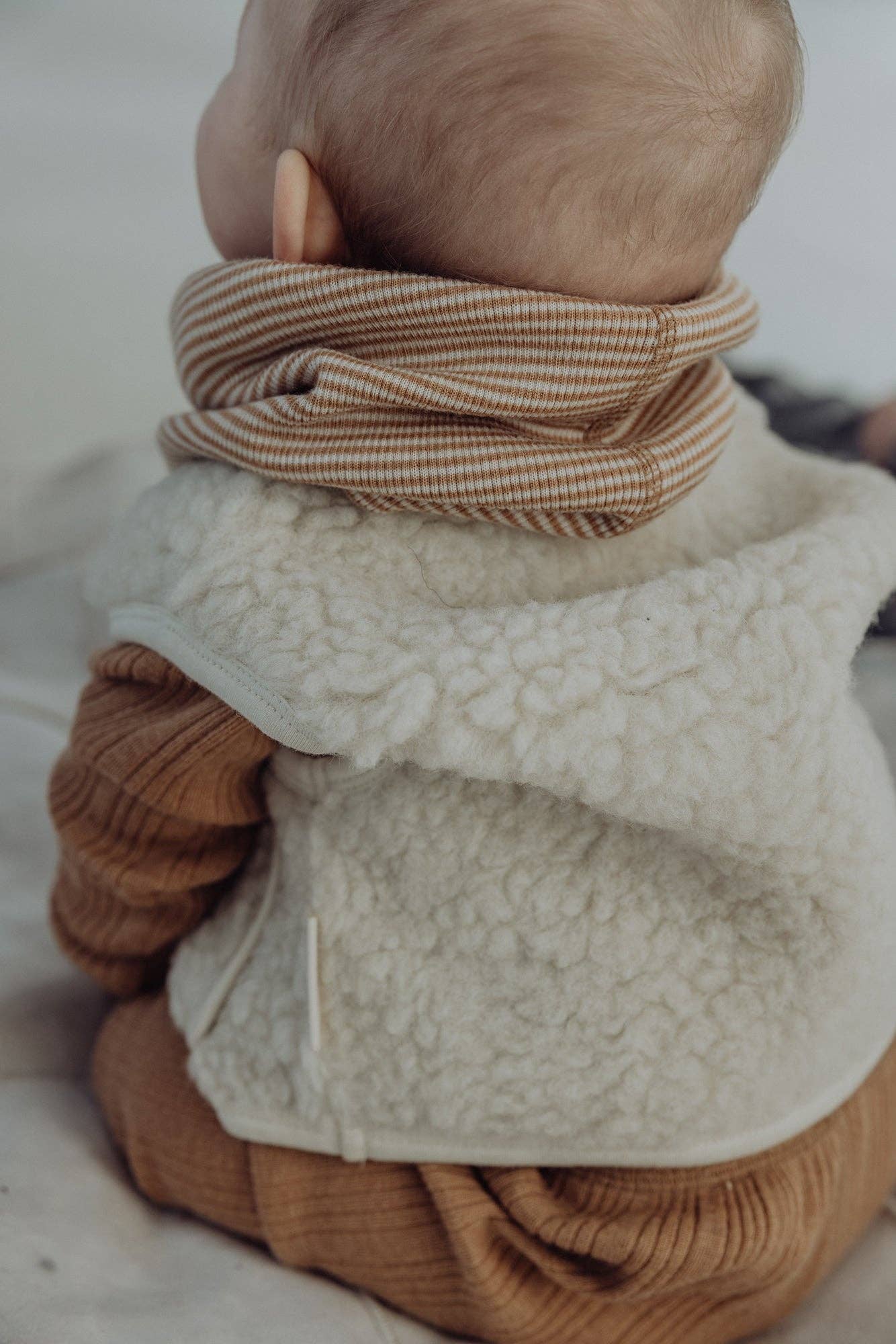 Finch & Fable - Wool Sherpa Vest - Milk: 12-18 months