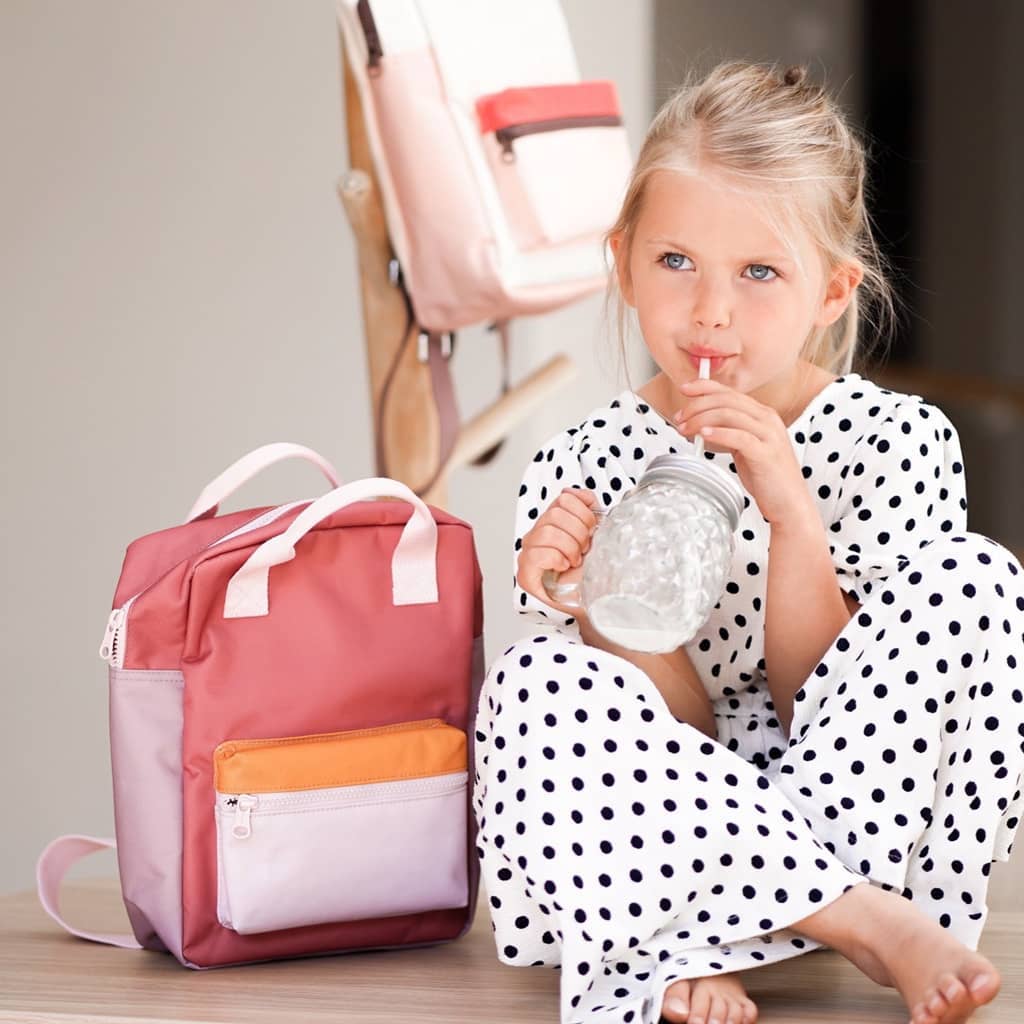 Colorblock Backpack — Vintage Pink