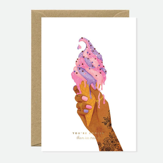 ALL THE WAYS TO SAY - Europe - Cooler Than Ice Cream - Greeting Card - Gold Foil