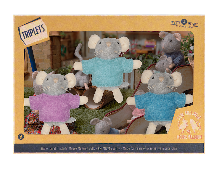 Het Muizenhuis - Kids Plush Toy- Mouse Triplets (8cm)