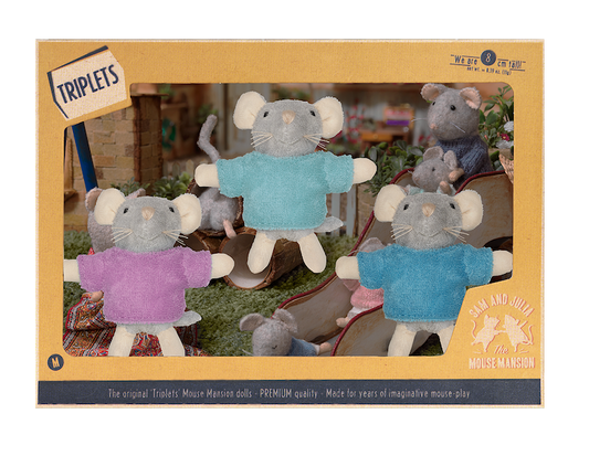 Het Muizenhuis - Kids Plush Toy- Mouse Triplets (8cm)
